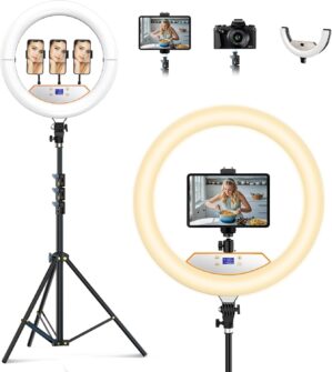 18 inch Ring Light with Stand,...