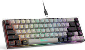 65% Gaming Keyboard, Wired Bac...
