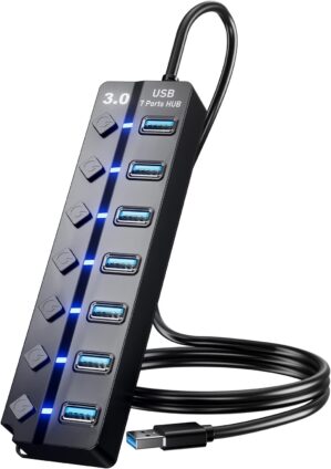 USB 3.0 Hub, PANPEO 7-Port USB...