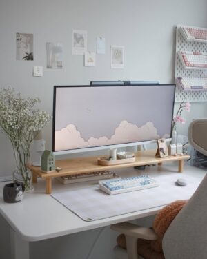 Bamboo Dual Monitor Shelf, Mon...