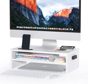 BONTEC Wooden Monitor Stand Ri...