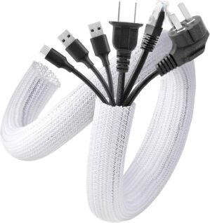 AGPTEK White Cable Sleeve Cove...