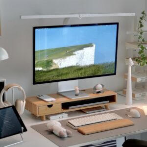 Bamboo Monitor Stand Riser wit...