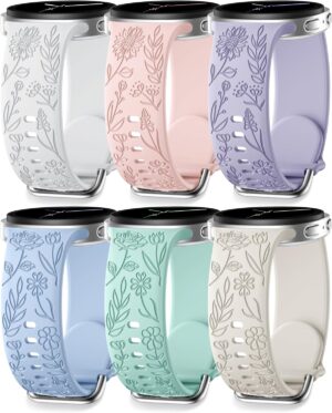 SNBLK Floral Engraved Bands Co...