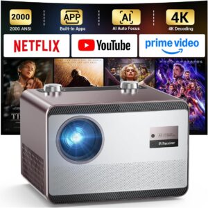 Projector 4K with WiFi and Blu...