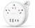 NTONPOWER Travel Power Strip, Travel Essentials, Cruise Essentials 3 Outlets 4 USB Ports(2 USB C), 4FT Wrapped Around Extension Cord for Travel Cruise Ship Beach Vacation Essentials White
