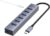 FORIDA USB C Hub-8 Port USB HUB with 7 USB3.0 Data Ports,Aluminum Alloy USBC Splitter with Type C 5V/3A Power Port Compatible with MacBook, iPad, Surface Pro, XPS, Laptop,PC (Gray,USB C-9.8in)