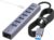 FORIDA Aluminum USB to Ethernet Adapter with 7-Port USB Hub – 3.9ft Long Cable, Gigabit Ethernet Port, 5V/3A Power Port | USB Extender Compatible with Windows, macOS, Linux & More