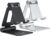 Nulaxy 2 Pack Fully Aluminum Dual Folding Cell Phone Stand, Adjustable Foldable Desktop Phone Holder for Desk Compatible with iPhone 17 16 15 14 13 12 11 Pro Max Xs Xr X 8, All Phones, Black & Silver
