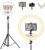 18 inch Ring Light with Stand,Foldable Large Ring Light for ipad iPhone,LCD Display/4 Clips/2 USB Ports,2700-6500K with Tripod for Tattoo Lash Barber Makeup Photography Lighting