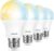 Linkind Smart Light Bulbs, Warm White to Daylight (2700K-6500K), Alexa Light Bulbs, Work with Alexa & Google Home, 60W Equivalent, Efficient 8.5W, 2.4G WiFi Bluetooth LED CRI>90, A19 E26 800LM, 4Pack