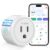 WiFi Smart Plug, Wireless Plugs Outlet Compatible with Alexa & Google Voice Assistant, App Controlled Outlet with Timer Function, 2.4GHz Only Wi-Fi Smart Socket, Smart Plug Timer for Home