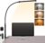LED Desk Lamp with Clamp, Eye-Caring Clip on Lights for Home Office, 3 Modes 10 Brightness, Long Flexible Goose-Neck, Metal, Swing Arm Architect Task Table Lamps with USB Adapter, Black