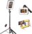 Tripod for iPhone with Light, Portable 15W Ring Light with Stand and Phone Holder for Video Recording, 6000mAh Magnetic Phone Tripod with Light 2500K-9000K for Food Hunt,Mukbang Video,Vlogging,CRI＞95