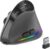 AOC 2.4GHz Ergonomic Mouse, Wireless Bluetooth Vertical Mouse for Work, 4800 DPI Optical Tracking, 5 Adjustable DPI, Quiet Clicks, RGB Light, Compatible with Computer, Laptop, PC, Mac, Desktop – Gray