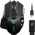 EWEADN G5 Wireless Gaming mouse, 12800 Adjustable DPI Ergonomic Mouse with 6 RGB Backlit Modes, Rapid Fire Key, 9 Programmable Macro Buttons, Rechargeable Bluetooth Mouse for PC/Mac/Laptop – Black