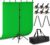 EMART Green Screen Backdrop Kit with Reverse Folding Base, 5×6.5ft Photo Greenscreen Background with Portable T-Shape Stand and 6 Clamps for Photography, Photoshoot, Studio Video Recording, Streaming