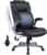 COLAMY High Back Executive Office Chair – Padded Leather Ergonomic Computer Desk Chair with Inflatable Lumbar Support & Flip-Up Arms, Adjustable Tilt Lock Swivel Task Chair for Home Office, Black