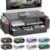 gianotter Desk Organizers and Accessories, Monitor Stand with Drawer and 2 Pen Holder, Desktop Organizer Suitable for Offices and Dormitories (Black)