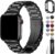Fullmosa Band Compatible with Apple Watch 44mm 45mm 42mm, Stainless Steel iWatch Band for Apple Watch Se 2 Series 9/8/7/6/5/4/3/2/1(Black, 42mm/44mm/45mm)