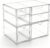 Prsildan Acrylic Drawer Makeup Organizer with 6 Drawers (Not for Baby Bottle), Set of 2 Office Desk Organizers Accessories, Clear Stackable Storage Drawers for Vanity, Craft (Largest Drawer 4″ Tall)