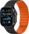 Tasikar Magnetic Bands Compatible with Apple Watch 49mm 46mm 45mm 44mm 42mm Soft Silicone Replacement Loop Wristband for iWatch Ultra 3 2 1 SE Series 11 10 9 8 7 6 5 4 3, Black-Orange