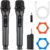 Wireless Microphone,Professional Dual Handheld Cordless Dynamic Mic System with Rechargeable Receiver,Plug & Play,Compatible with karaoke machines and PA systems for Speech,Church,Wedding,DJ,Party