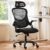 Sweetcrispy Home Office Managerial Executive Chair, High-Back Mesh with Adjustable Headrest, Flip-up Armrest Comfortable Lumbar Support, Comfy Arms for Bedroom,Study,Student