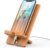 Pezin & Hulin Cell Phone Tablet Stand, Bamboo Wooden Smart Phone Desktop Charging Dock Holder Compatible with Pad, 8 Plus X XS Max XR, All Android Cellphone, Tablet – 1 Pack