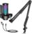 FIFINE USB Gaming Microphone Kit, PC Streaming Mic with RGB Lights, Mute, Gain Knob, Metal Boom Arm for Recording Podcast, Condenser Computer Microphone Set Compatible with PS4/PS5-AmpliGame A8T