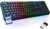 KLIM Chroma Wireless Keyboard – RGB Backlit Gaming, Rechargeable Battery, PC Keyboard, Durable & Water-Resistant, Compatible with PS4, PS5 & Mac – Black