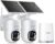 SOLIOM- 5MP Security Cameras Wireless Outdoor, No Subscription & Solar Powered,2-Cam Pack Home Security Camera with 360° Auto Human Motion Tracking, 3K Color Night Vision,5G & 2.4G Router Compatible