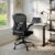 Youhauchair Mesh Office Chair, Ergonomic Home Office Desk Chairs with Flip-up Arms and Lumbar Support, Height Adjustable, Black