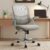 Sweetcrispy Home Office Managerial Executive Chair, Ergonomic Mesh Adjustable Swivel Mid-Back Chair with, Flip-up Arms, Comfortable Lumbar Support, Comfy Arms for Bedroom,Study,Student, Grey
