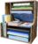 Simple Trending 7 Tier Desk File Organizer, Wooden Letter Tray Paper Organizer with Adjustable File Holder, Mesh Desktop Organizer and Storage for Office Supplies